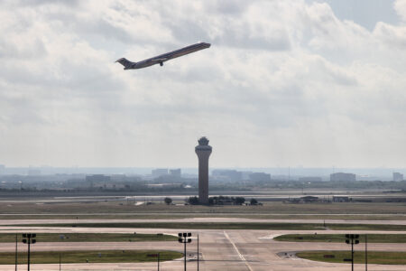 Dfw tower and plane 2012
