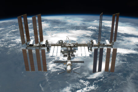 STS 134 International Space Station after undocking