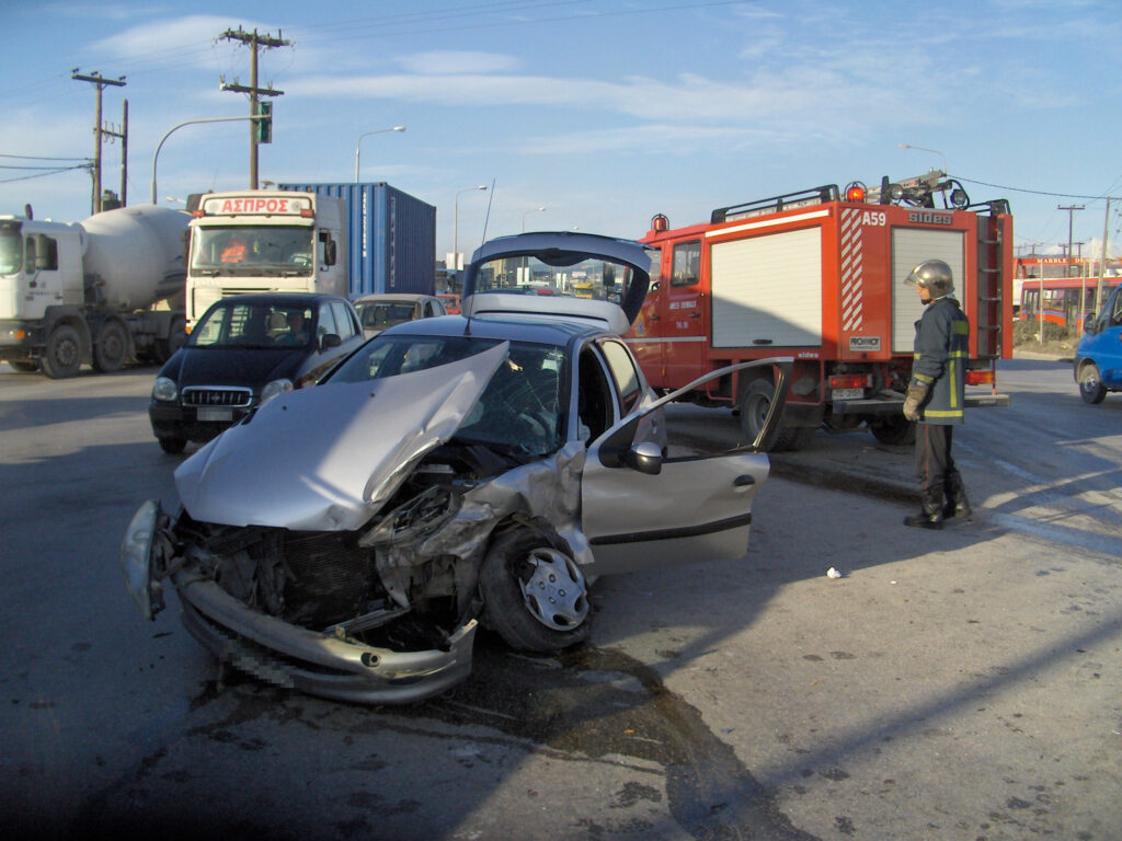 Car crash in Thessaloniki Greece