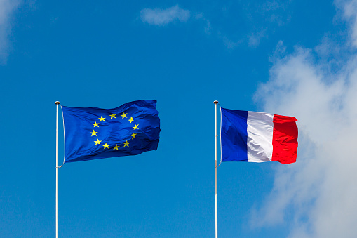 Flaga francji i UE