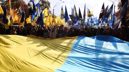 Marsz nacjonalistow w Kijowie
