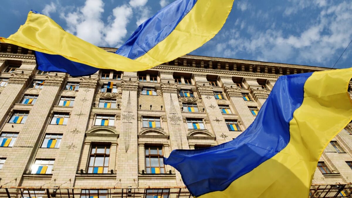 Kijow Ukraina Flagi