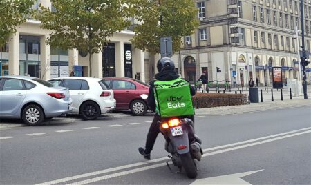 1208px Uber Eats motorbiker in Warsaw