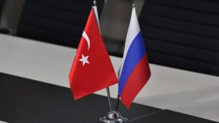 Flaga Rosji i Turcji