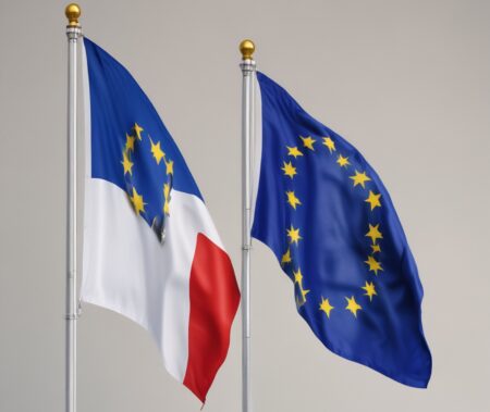 Flaga Frnacji i UE