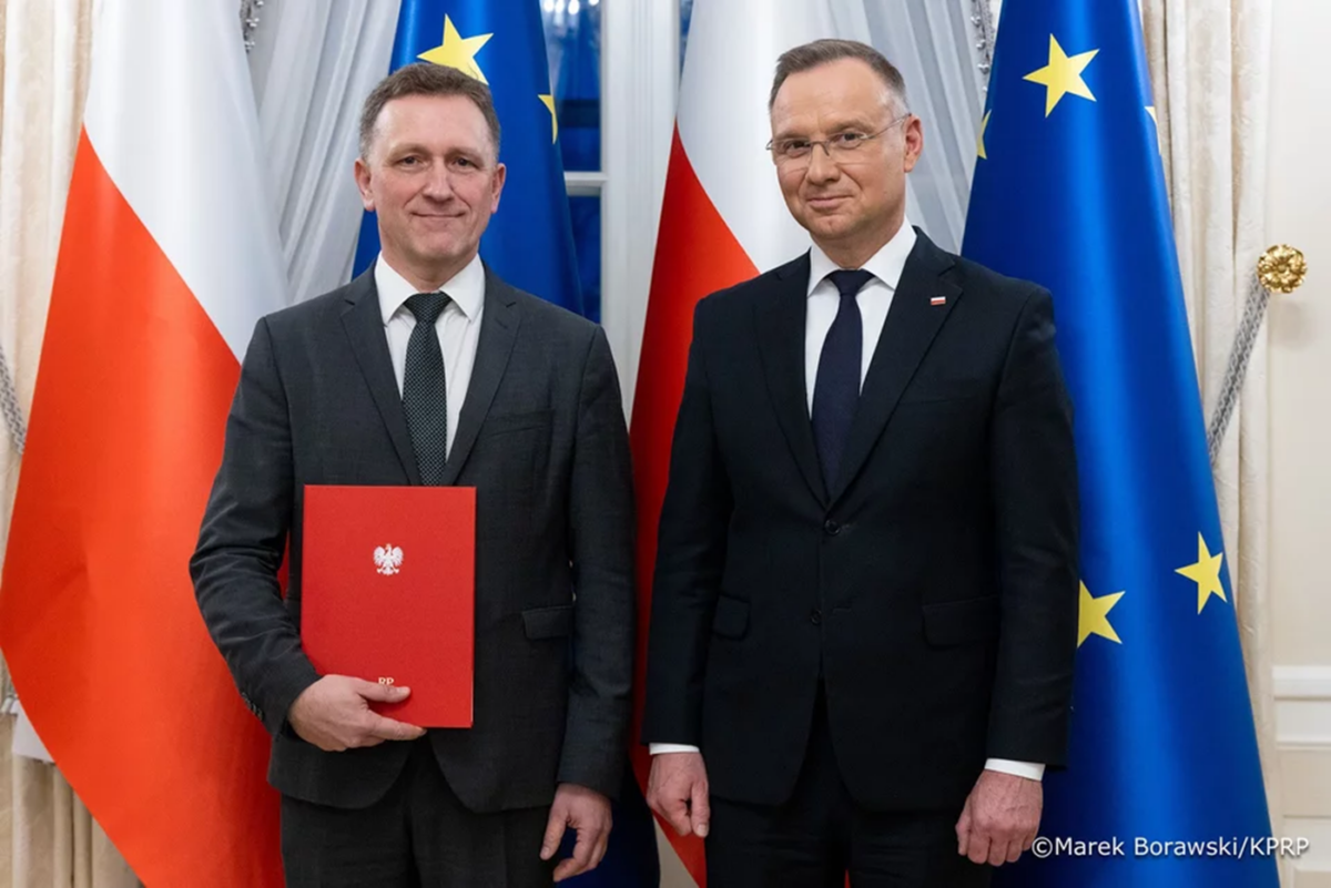 Prezydent Andrzej Duda i sedzia Krzysztof Wiak