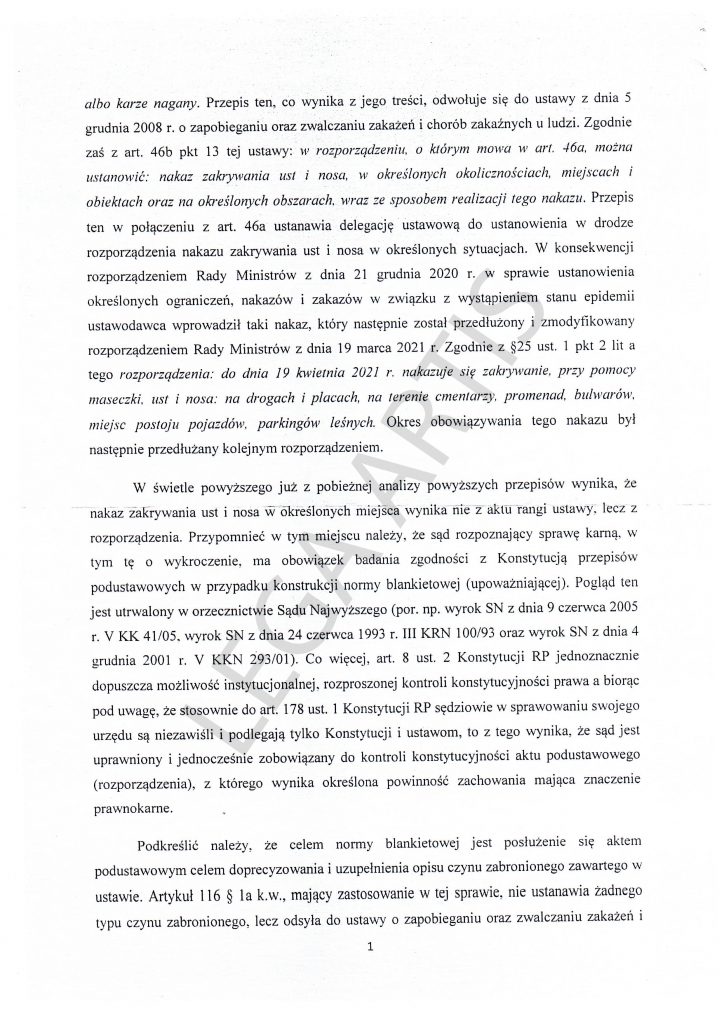 Karanie za maski nadal niezgodne z prawem. Kolejne orzeczenie sądu 2 1a1