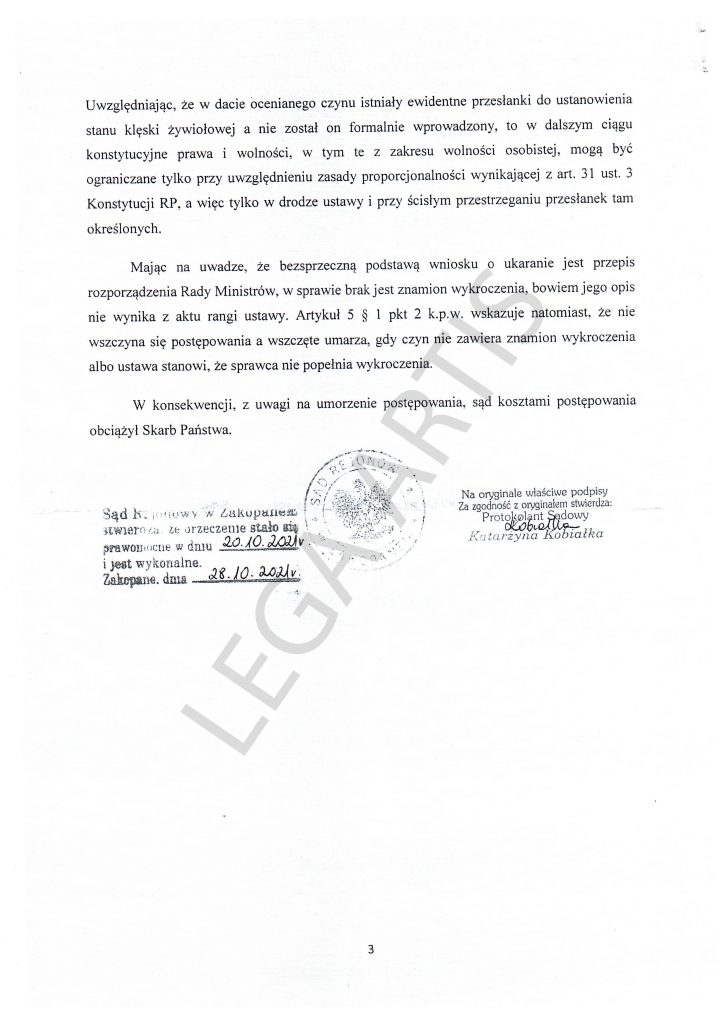 Karanie za maski nadal niezgodne z prawem. Kolejne orzeczenie sądu 4 3a1