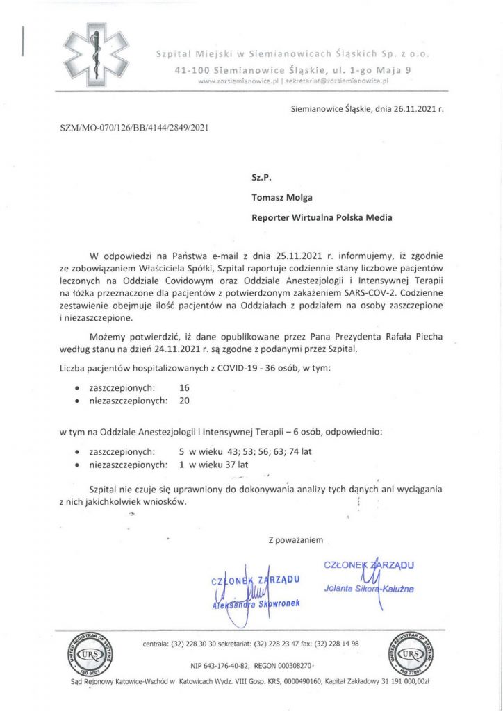 Siemianowice szpital