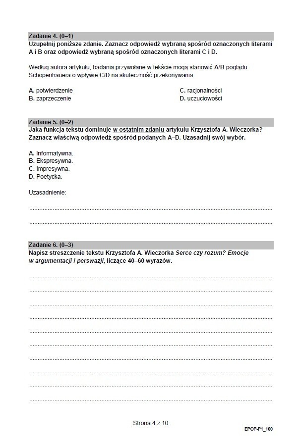 Matura 2022. Język polski, poziom podstawowy. ARKUSZE CKE, ODPOWIEDZI, TEMATY ROZPRAWEK. Co było maturze z polskiego 4.05.2022? 4 mat4