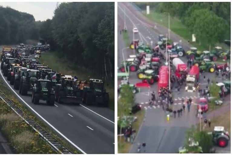 „Nie jesteśmy niewolnikami”: Protest rolników z Włoch, Hiszpanii i Polski dołączają do holenderskich protestów protesty rolnicy holandia 768x512 1 e1657036257640