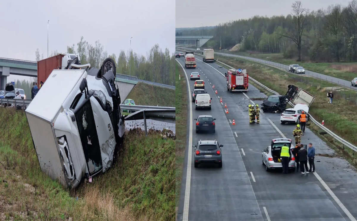 Zderzenie czterech aut na A2 pod Mińskiem Mazowieckim. Jedna osoba w szpitalu, gigantyczne korki! A2 wypadek