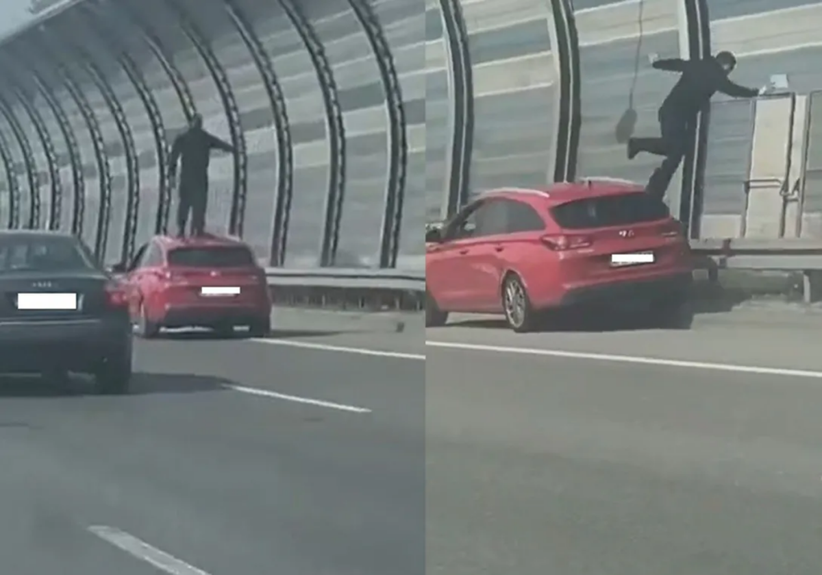 Dantejskie sceny na trasie S8. Naćpany Białorusin jechał na dachu auta i biegał nago po trasie szybkiego ruchu Bialorusin S8