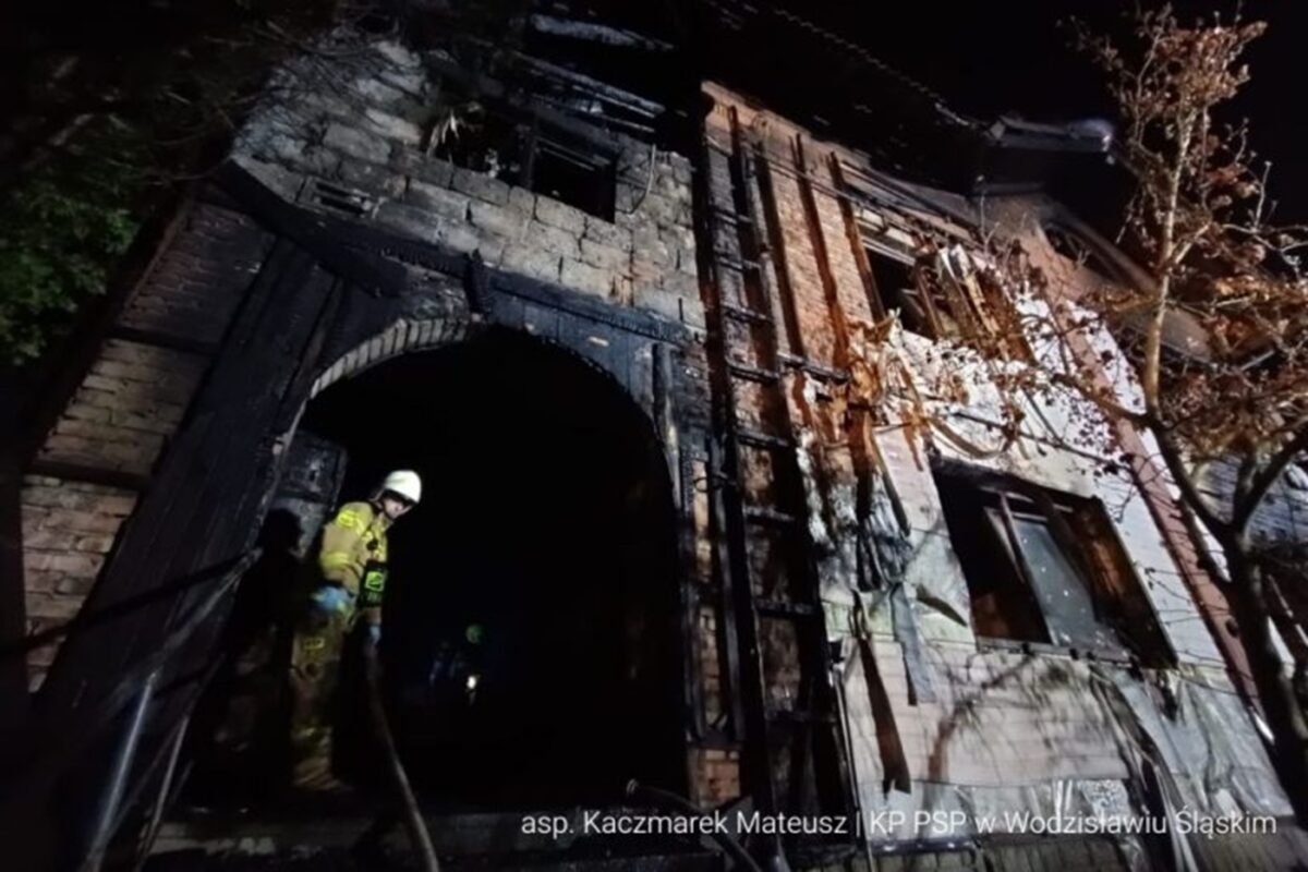 Pozar hostelu Wodzislaw Slaski