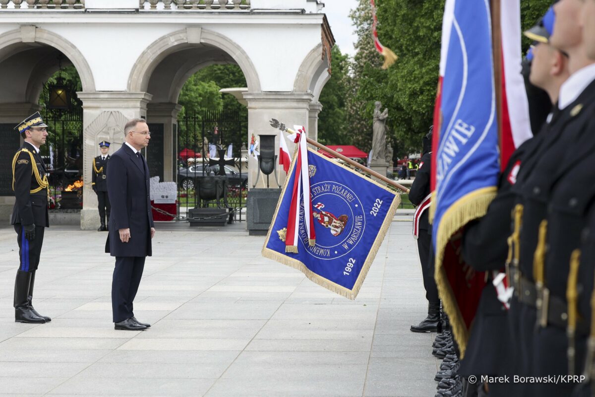 Ostatnie przemówienie Dudy jako prezydenta: „Dziękuję strażakom za poświęcenie” Dzien strazaka Duda